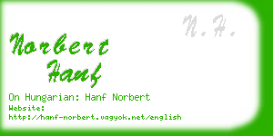 norbert hanf business card